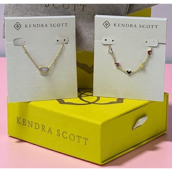 Kendra Scott Mini Elisa & Haven Heart Bracelet | NIB Necklace Bracelet Set - Picture 1 of 8